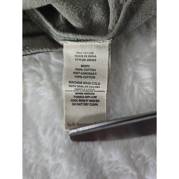 Soft Surroundings Neutral Olive Green Cotton Pullover Hoodie Small Cottagecore - Picture 8 of 8